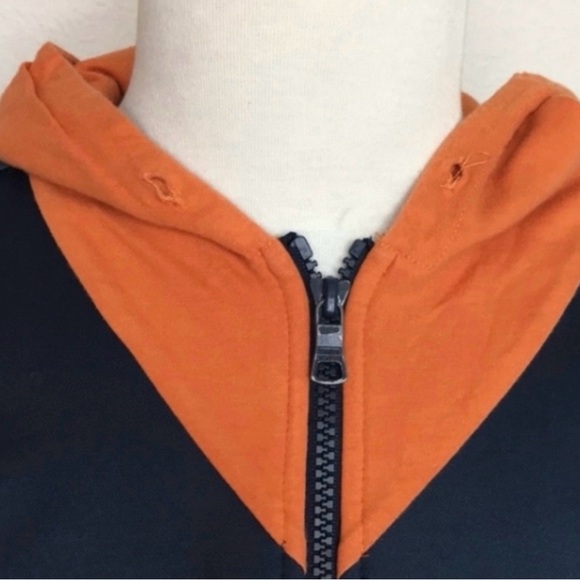 A/X Armani Women's Exchange Navy Orange Logo Zip Hooded Track Jacket Size Small - Picture 5 of 16